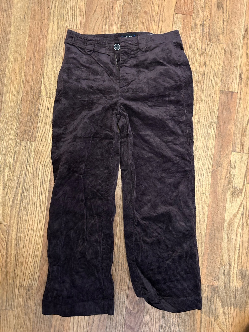 PAIGE Corduroy Nellie Pants in Dark Chocolate/deep plum wide leg